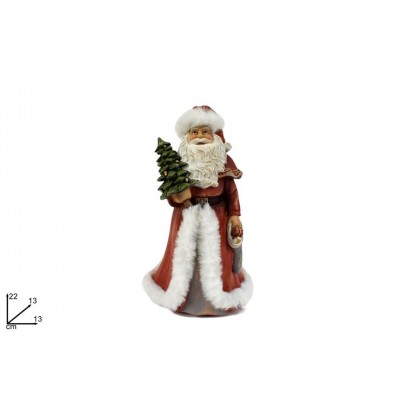 BABBO NATALE H22CM C/PELLICCIA E DONI