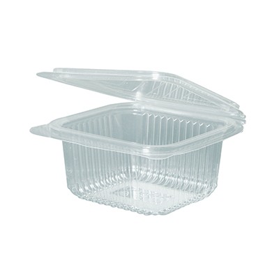 VASCHETTE C/COP TRAS.PLA BIODEGRADABILE 500cc 50PZ 135x125x56mm