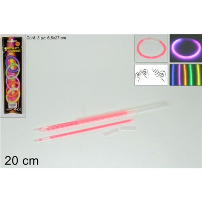 BRACCIALE LUMINOSO FLUORESCENTE 3PZ COL.ASS