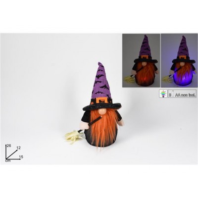 GNOMO HALLOWEEN C/LUCE 26CM