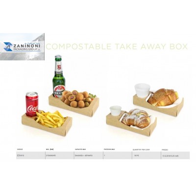 FOOD TRAY COMPOST BEVANDA+ALIMENTO 50PZ 215X90X45