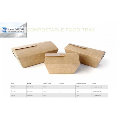 FOOD BOX TRAY COMPOST 50PZ MEDIA 2PORZ 1LT 200X97X65