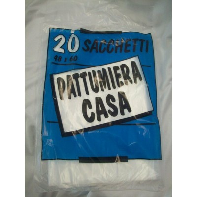 SACCHI PATTUMIERA 50X60 20PZ TRASP