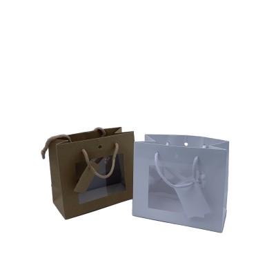 BORSE CARTA 16+8X14 10PZ C/FIN MAN/CORDA 170gr