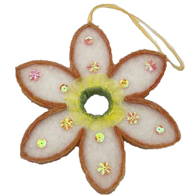 FIORE FELTRO DA APP. C/PAILLETTES 20CM 5ASS