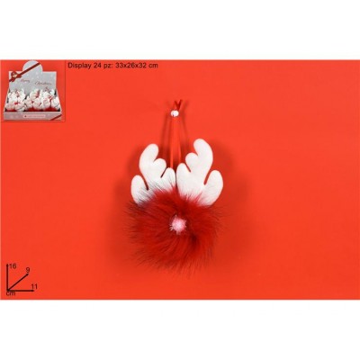 DEC. PELUCHE ROSSO C/CORNA DA APP