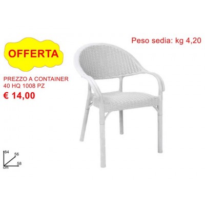 SEDIA PLASTICA EFFETTO RATTAN