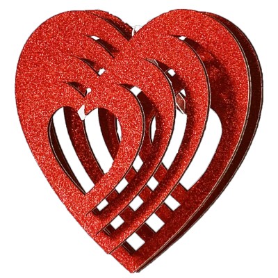 CUORE GLITTER BECKS F/R ROSSO 32X35CM