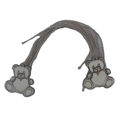 APPLICAZIONE LEGNO 12PZ. C/STRING JUTA