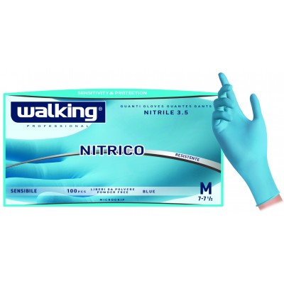 GUANTI NITRILE AZZ 100PZ NITRICO 3.5gr S/POLV  XALIMENTI