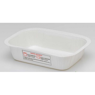 CONTENITORI CARTONCINO 143X133X45mm 1PORZ 450cc BIANCO X ALIMENTI (PAP+PET) 50PZ. IP350A