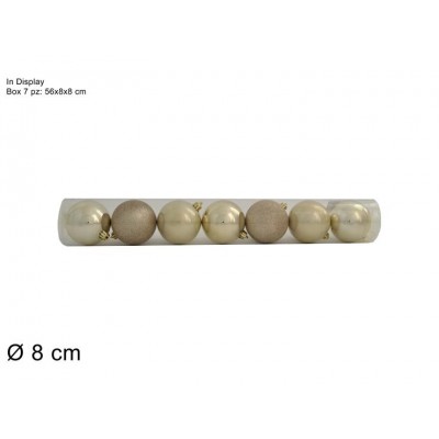 PALLINE NATALIZIE 80MM 7PZ IN TUBO PVC