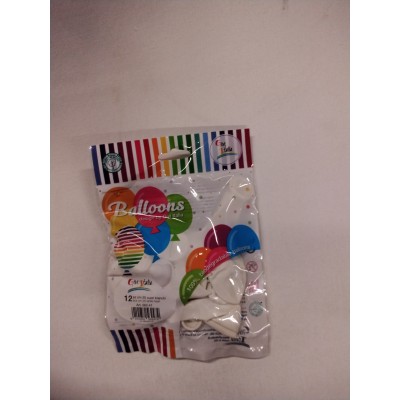 PALLONCINI CUORI BIANCHI 25CM 12PZ.