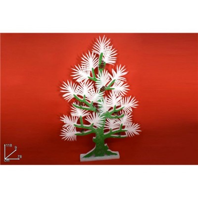 ALBERO OVATTA 118CM C BACCHE E PIGNE