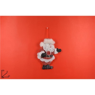 BABBO NATALE OVATTA H29CM DA APP. C/GLITTER E PELLICCIA