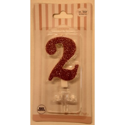 CANDELINA NUMERALE GLITTER 9,5CM