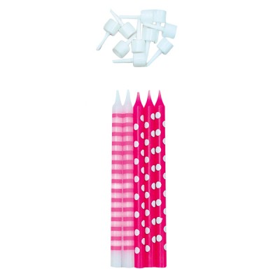 CANDELINE 10CM 10PZ. RIGHE/POIS