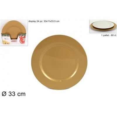 PIATTO ORO D. 33 CM PVC