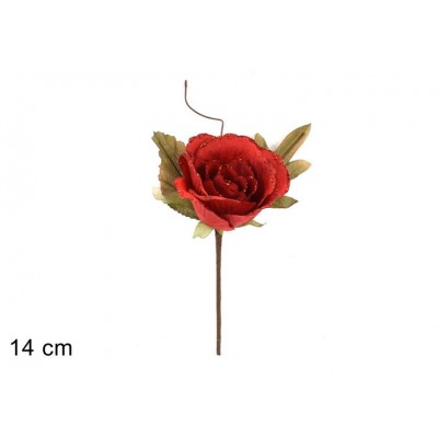 PICK ROSA H12CM C/GLITTER