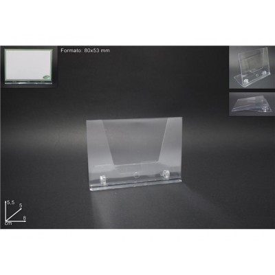 PORTAPREZZI PLEXI. 53X80MM C/BASE PIEGHEVOLE