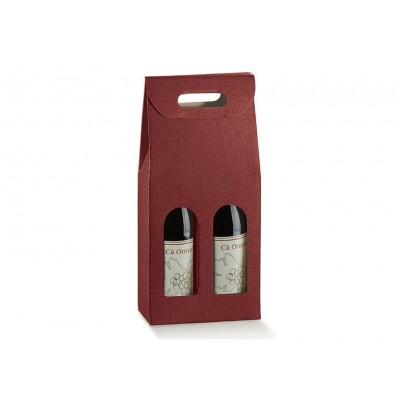 SCATOLA 2BOTT C/FIN 180X90X385 SETA BORDEAUX