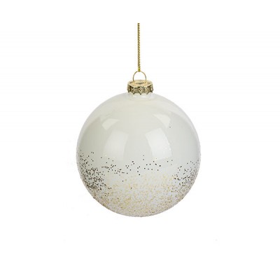 PALLE NATALE VETRO D.100MM 4PZ. C/MICRO PAILLETTES