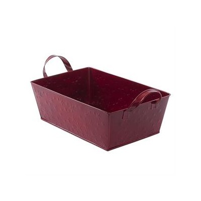 CESTO LATTA RETT. METAL 35X23XH12CM C/STELLINE E MAN.