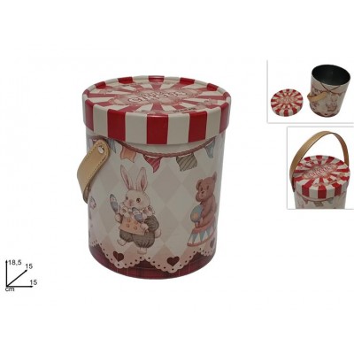 BARATTOLO LATTA VINTAGE 15XH18CM C/MANICO E COP.