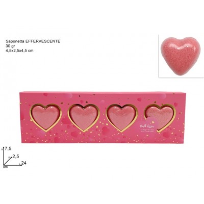 BOMBE DA BAGNO A CUORE 30GR. 4PZ.