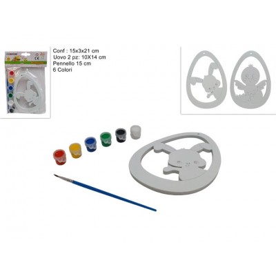 SET PASQUALE PITTURA 4PZ. C/UOVO GOMMA EVA, PENNELLINO E COLORI