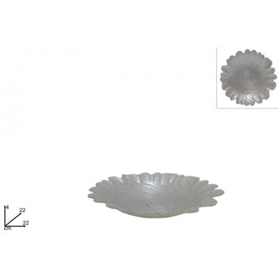 CIOTOLA VETRO PERL. D.22CM A FIORE