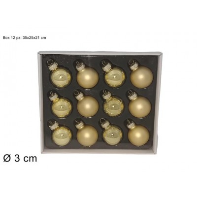 PALLE NATALIZIE 30MM 12PZ. LUCIDO/OPACO