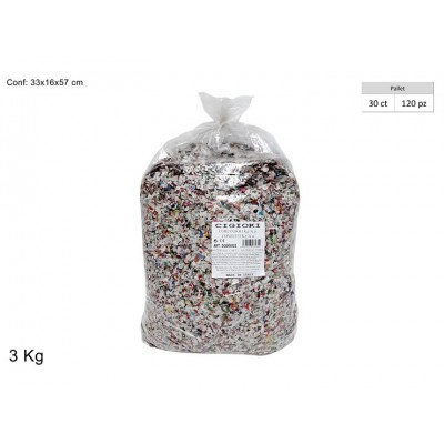 SACCO DI CORIANDOLI 3KG. COLOR