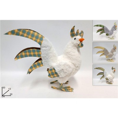 GALLETTO C/PIUME DECORATE H30CM 3ASS