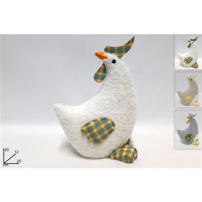 GALLETTO SEDUTO C/PIUME DECORATE H30CM 3ASS