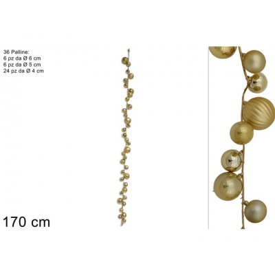 GHIRLANDA DI PALLINE 170CM 36PZ.