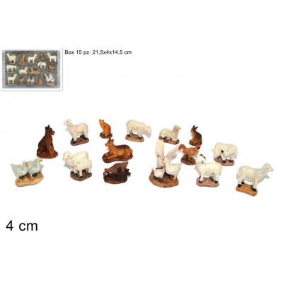 ANIMALI ASS. CORTILE 4CM 15PZ.