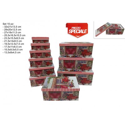 SCATOLA RETT. C/COP. 32XH13+21CM DIS. NATALIZIO