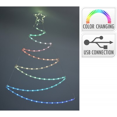 ALBERO LUMINOSO PENSILE H87CM C/80LED COLOUR CHANGING