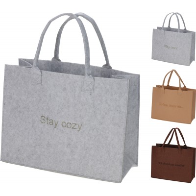 BORSA IN FELTRO C/SCRITTE 44X34CM 3ASS