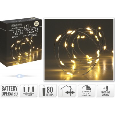 MICROLED 80 L.395CM C/TIMER 8 FUNZIONI A BATT.