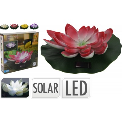 NINFEA C/FIORE GALLEGGIANTE D.28CM RIC. A LUCE SOLARE