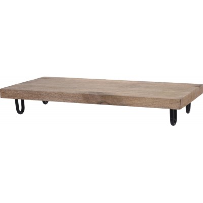 VASSOIO LEGNO MANGO 49X25X6CM C/PIEDINI FERRO