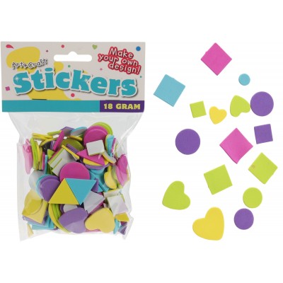 STICKERS GOMMA EVA 18GR. FORME E COL. ASS