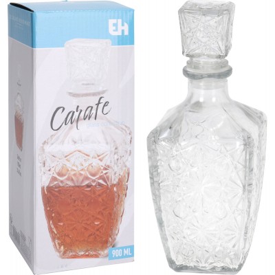 BOTTIGLIA VETRO X LIQUORE 900ML DECORATA C/TAPPO