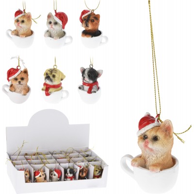 DECO ANIMALE RESINA C/TAZZINA DA APP. 6CM 6ASS.