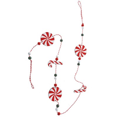 GHIRLANDA XMAS SAGOME LEGNO L.1MT C/CARAMELLINE