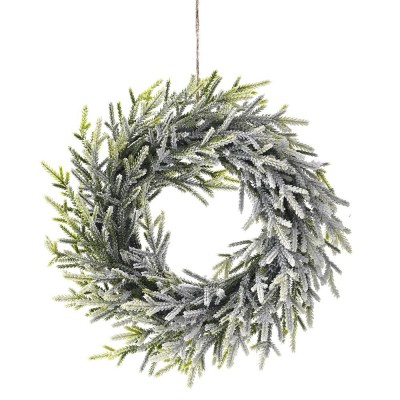 CORONA VERDE FLOCCATA D.30CM C/NEVE