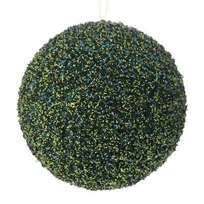 PALLA NATALIZIA D.15CM C/CORALLINI E FILO ADDOBBO ARRICCIATO