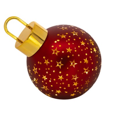 SFERA VETRO NATALIZIA D.20CM C/LUCE E STELLINE